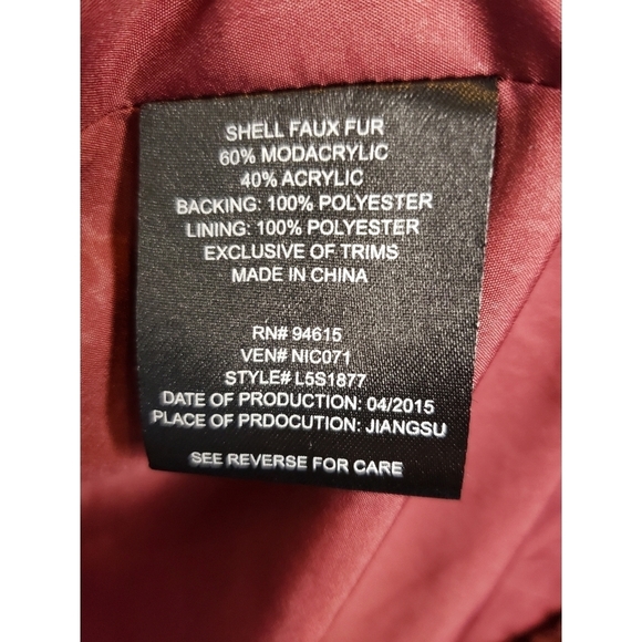 Sam Edelman Burgundy Janet Faux Fur Coat - Picture 8 of 10